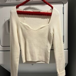 Do+Be Cream Long Sleeve Knit Top